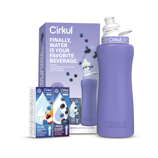 32oz. Matte Periwinkle Stainless Steel Bottle Starter Kit A9